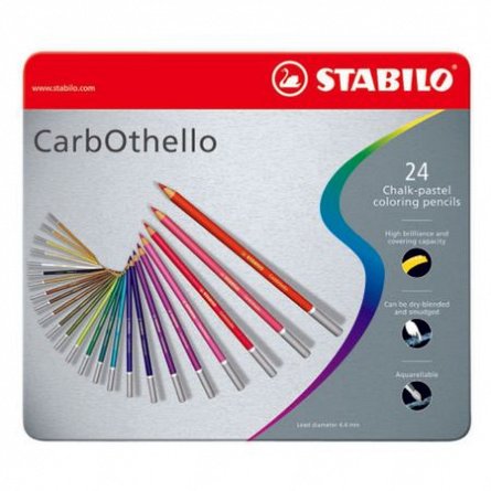 Creioane colorate,Stabilo CarbOthello,24buc/set