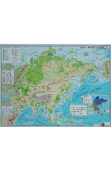 Asia harta fizica plus harta politica A3