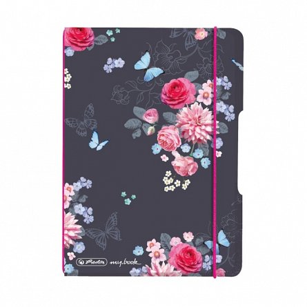 Caiet A6, 40 file, 80 g-mp, dictando, My.Book Flex, Ladylike Flowers