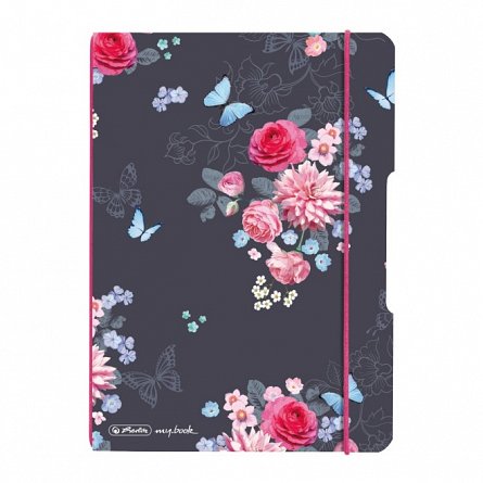 Caiet A5, 40 file, 80 g-mp, dictando, My.Book Flex, Ladylike Flowers