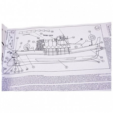 Kit macheta corabie din lemn, Moby Dick 1:35, Mamoli