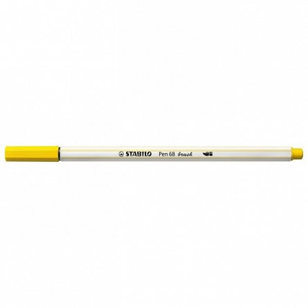 Marker varf pensula Stabilo Pen 68 Brush, galben
