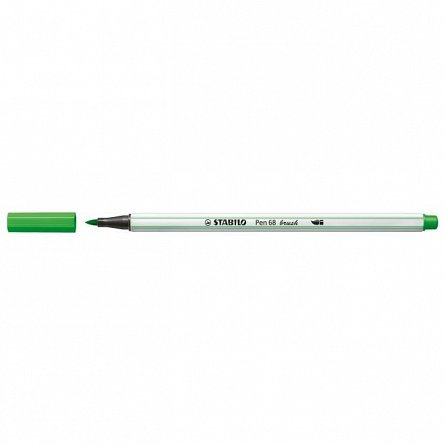 Marker varf pensula Stabilo Pen 68 Brush, verde crud