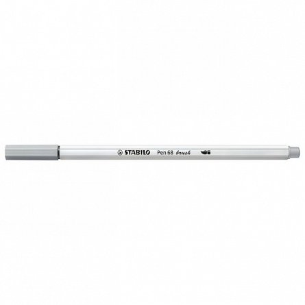 Marker Stabilo Pen 68,tip pensula,gri