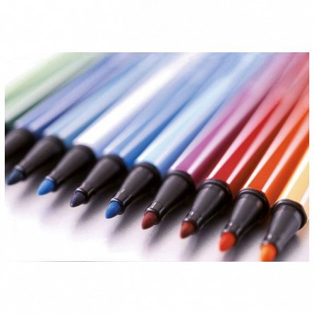 Marker Stabilo Pen 68,tip pensula,gri
