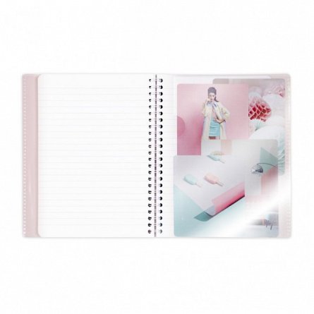 Caiet cu spira A5, 80 file, 90 g-mp, dictando, coperta PP, Koverbook, Blush Ice Blue
