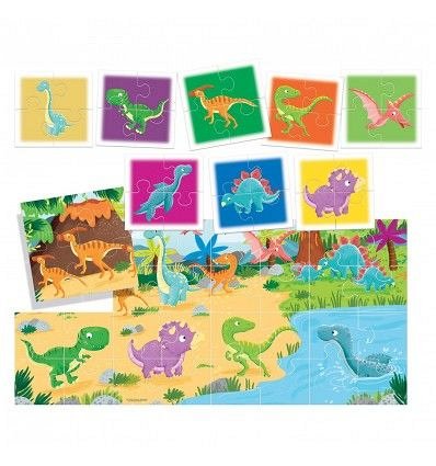 Puzzle 8+1,Dinozauri,Headu,2-5ani