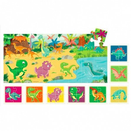 Puzzle 8+1,Dinozauri,Headu,2-5ani