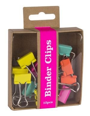 Clipsuri metalice Apli Fluo, set 12 bucati, diverse culori