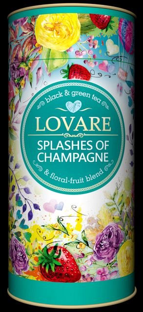 Ceai verde si negru Lovare Champagne Splashes, amestec, 80 g