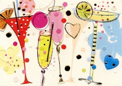 Felicitare Turnowsky, pahare cocktail