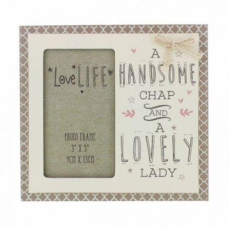 Love Life Photo Frame 3" x 5" Handsome Chap Lovely Lady