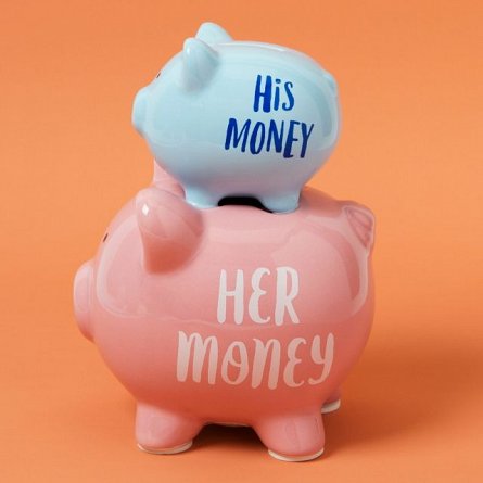Pennies & Dreams' Double Pig Money Bank - His & Her