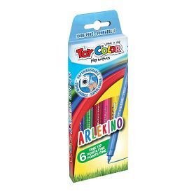 Carioci Toy Color Arlekino, set 6 culori, varf 2 mm
