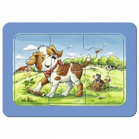 Puzzle animalute, 3x6 pcs