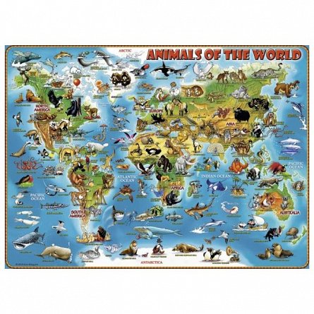 Puzzle harta animalelor, 300 pcs