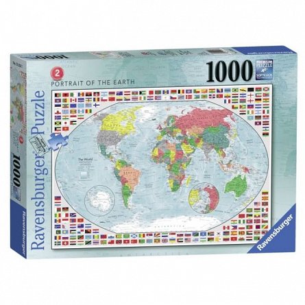 Puzzle Ravensburger - Harta lumii, 1000 piese