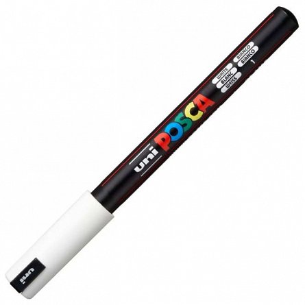 Marker cu vopsea Posca UNI PC-1MR, 0.7 mm, alb