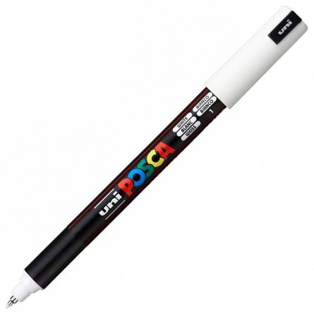 Marker cu vopsea Posca UNI PC-1MR, 0.7 mm, alb