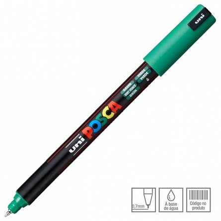 Marker cu vopsea Posca UNI PC-1MR, 0.7 mm, verde