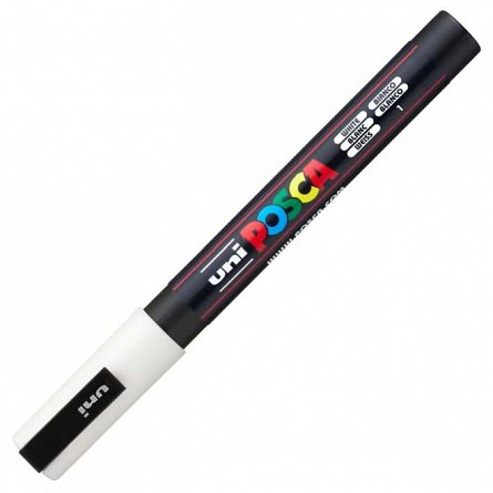 Marker cu vopsea Posca UNI PC-3M, 9 - 13 mm, alb