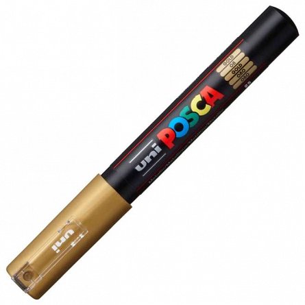 Marker cu vopsea Posca UNI PC-1M, 0.7 mm, auriu
