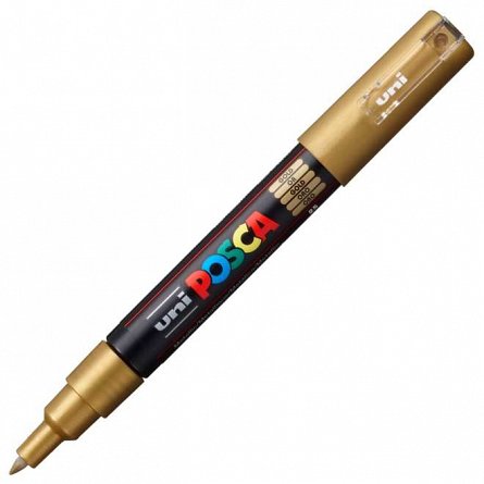 Marker cu vopsea Posca UNI PC-1M, 0.7 mm, auriu