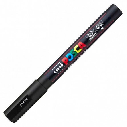 Marker cu vopsea Posca UNI PC-3M, 9 - 13 mm, negru