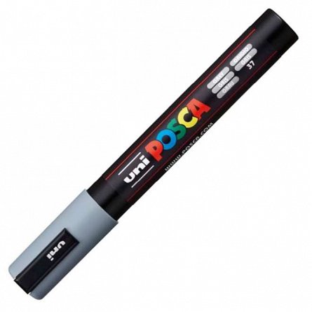Marker cu vopsea Posca UNI PC-5M, 1.8 - 2.5 mm, gri