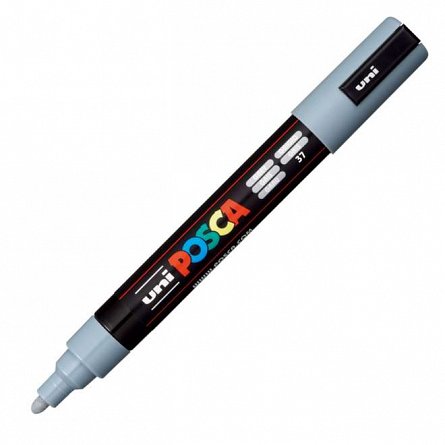 Marker cu vopsea Posca UNI PC-5M, 1.8 - 2.5 mm, gri