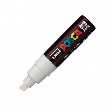 Marker cu vopsea Posca UNI PC-8K, 8 mm, alb