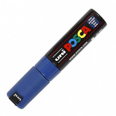 Marker cu vopsea Posca UNI PC-8K, 8 mm, albastru