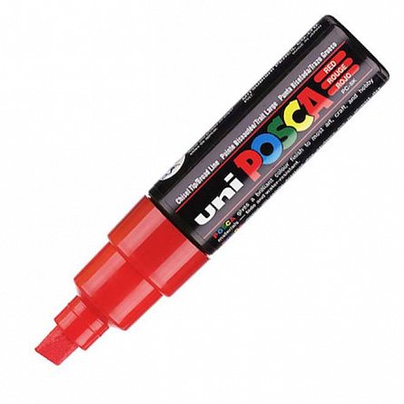 Marker cu vopsea Posca UNI PC-8K, 8 mm, rosu