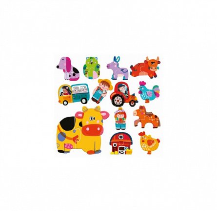 Puzzle tactil ferma,Headu,2-5ani