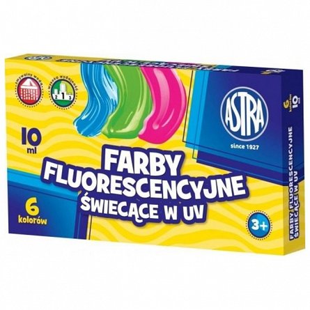 Tempera Astra, set 6 culori, 10 ml, fluorescente