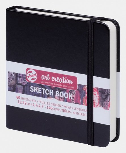 Caiet schite (SketchBook), 12x12cm, 80f, 140g, Art Creation, negru