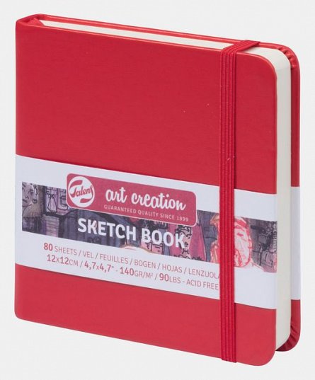 Caiet schite (SketchBook), 12x12cm, 80f, 140g, Art Creation, rosu