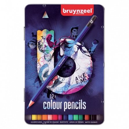 Creion colorat,Bruynzeel,12buc/cut.metal,dark