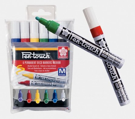 Markere cu vopsea sakura pen touch F, 6 buc-set