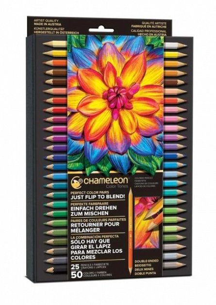 Creioane colorate Chameleon,25buc,50culori