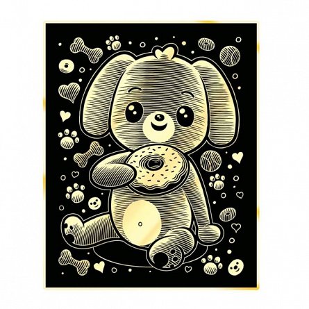 Set creativ Gold, Catel, 25x20cm, Sequin Art, 8ani plus