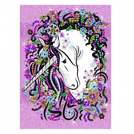Set creativ Teen,Unicorn,34x25cm,Sequin Art,8ani+