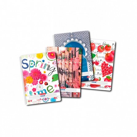 Caiet cu spira A5, 100 file, 70 g-mp, matematica, Enjoy Life