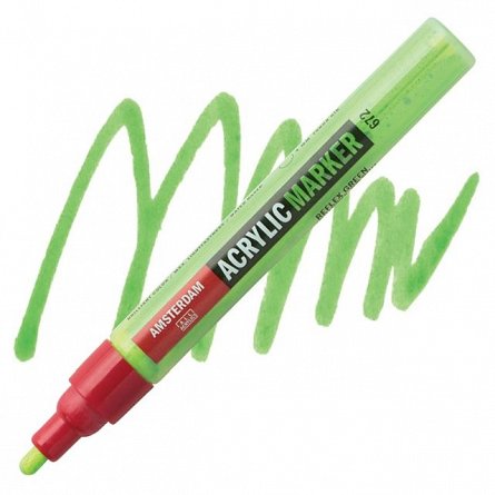 Marker acrilic, Amsterdam, varf M, reflex green