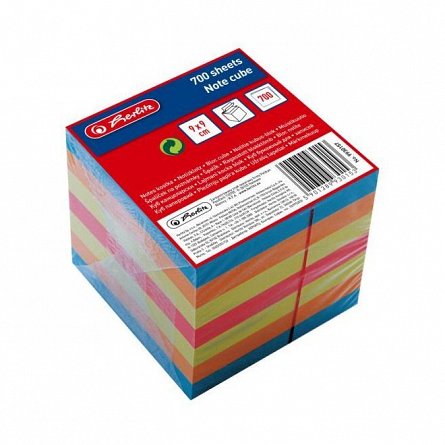 Cub hartie Herlitz, 90 x 90 mm, 700 file, diverse culori