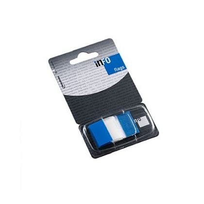 Index adeziv Info Flags, 25 x 43 mm, 50 file, albastru