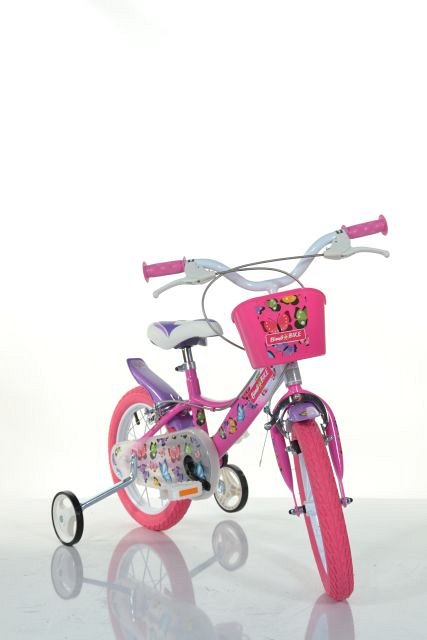 Bicicleta fete, 14inch, Fluturi MTB, roz, 3-4 ani, 1 viteza