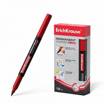 Marker permanent ErichKrause P100, rosu