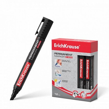 Marker permanent ErichKrause P500, varf tesit, negru
