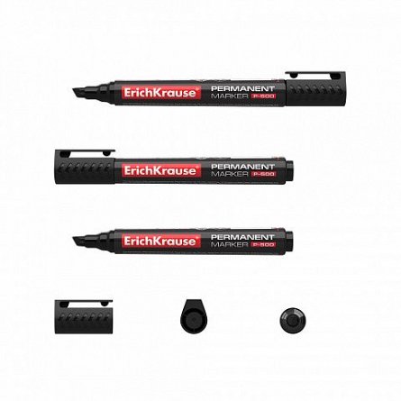 Marker permanent ErichKrause P500, varf tesit, negru